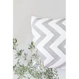 Bohem Özel Tasarım Punch Panç Desen Kare Dekoratif Kırlent Kılıfı 55X55 Cm Line Gri
