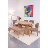 Bohem Rodi Banklı Açılır Yemek Masa Sandalye Takımı 90X160cm
