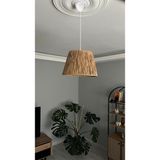 Bohem Sanatım El Yapımı Kağıt Rafya Avize Bohem Rustik Avize Salon,yatak Odası,balkon Avize (Beyaz Duy)