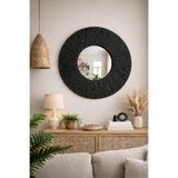 BOHEM Siyah Yuvarlak Duvar Aynası 30 cm – Dekoratif Ayna | Salon Antre