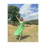 Bohem Style Yırtmaçlı Nakışlı Keten Dokuma Helen Elbise Maxi Boy Tam Kalıp TYC64ADJCN169036855946530