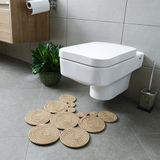 Bohem Tarz Jüt Klozet Önü Paspası - Doğal Jüt, Yıkanabilir ve Dayanıklı Halı, Şık ve Dekoratif Banyo Matı (Standart)