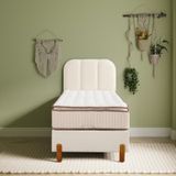 Bohem Tek Kişilik Sandıklı Baza + Pocket Pedli Yatak + Bohem Başlık 3 Lü Set Konuma Özel Teslimat 90 x 190 CM