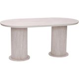 Bohem Traverten Boyalı Highgloss Mdf Yemek Masası 90*170 - Bej
