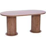 Bohem Traverten Boyalı Highgloss Mdf Yemek Masası 90*170 - Ceviz