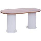 Bohem Traverten Boyalı Highgloss Mdf Yemek Masası 90*170 - Kayın