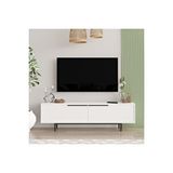 Bohem Tv Ünitesi 160CM Sehpası Metal Ayaklı Beyaz Boh1-W