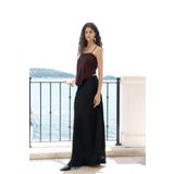 BOHEMAİ Eubah Kırışık Uzun Siyah Saten Etek