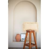 Bohemart Boho Yastık Rafya Krafd Elişi Kırlent Dolgulu Tasarım - 35 x 50 cm - Krem