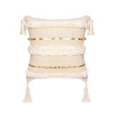 Bohemart Morocco Yastık 50x50 cm Punch altin pullu Elişi Keten Kırlent Dolgulu Bohem Boho Tasarım