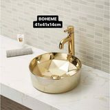 Boheme Mars Altın Renk Seramik Lavabo Şık Tasarım 41CM