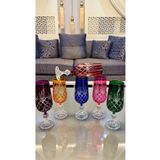 Bohemia Bohemıa Kristal Renkli Kesme El İşi Kahve Yanı Su Bardağı