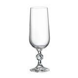 Bohemia Collection Sterna Kristal 6'lı 180cc Kahve Yanı Su Bardağı/Flüt Şampanya Kadehi Seti