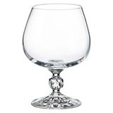 Bohemia Collection Sterna Kristal 6'lı 250 cc Kahve Yanı Su Bardağı/Konyak Kadehi Seti Gıdaya Uygun Cam Modern Desensiz - Beyaz - 250 ml