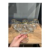 BOHEMİA CRYSTAL PANDORANIN KUTUSU BOHEMİA 6 LI 250 CC KRİSTAL KAHVE YANI SU BARDAĞI AĞIZ ALTIN