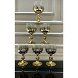 Bohemia Kristal 6' Lı Kahve Yanı Bardağı Gold 150 cc - Altın