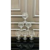 Bohemia Kristal Kesme El Işi Sade Kahve Yanı Su Bardağı 5 Parça Bej Renk Cam Malzeme ile Şık Sunum - 250 ml