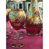 Bohemia Kristal Mineli Su Seti 6kadeh 1 Karaf - 7 Adet - 08 Kırmızı