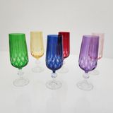 Bohemia Leonarte Casa Menşeli Bohemia Estan 180ML Kristal 6 Parça Bardak Takımı - Renkli
