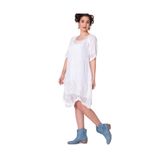Bohemian Beyaz Önü Dantelli Elbise Beyaz 2XL