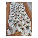 Bohemian Mavi Çiçek Desenli Soft 170 x 55 cm Şal Fular Saç Bandı 1757098 Mavi