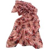Bohemian Pembe Çiçek Desenli Soft 170 x 55 cm Şal Fular Saç Bandı 1757097 Pembe