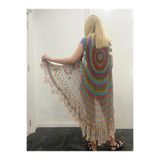 Bohemian Vintage Tasarım Bohem Pelerin Kimono çok renkli Standart