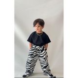 bohemiankids baby wear Erkek Çocuk Siyah Beyaz Çizgili Pantolon