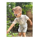 bohemiankids baby wear Gold Düğme Detaylı Gri Salopet