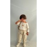 bohemiankids baby wear Krem düğme detaylı Gabardin pantolon beli lastikli