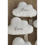 Bohemoon Beyaz Bulut Yastık Teddy Kumaş Kişiye Özel Nakışlı 25 x 40 cm Sevimli Tasarım