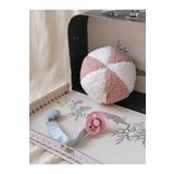 bohemoon Teddy Çıngıraklı Topum Pembe - Beyaz (12 cm)
