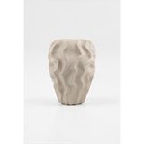 BOHEMORE Serenité Krem Dalgalı Sarmaşık Desenli Seramik Küp Vazo 25,5 X 18 Cm Krem / Bej