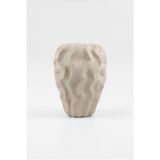 Bohemore Serenité Krem Dalgalı Sarmaşık Desenli Seramik Küp Vazo 25,5 x 18 cm
