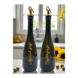 Bohhem Amber 2'li 750 Ml Zeytinyağı Ayçiçekyağı Şişesi Yağdanlık Yağlık Amber Cam Şişe