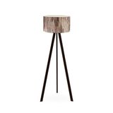 Bohhem Art Tripod Ahşap Ayaklı Lambader Köşe Lambası Ağaç Kabuğu Ağaç Kabuğu