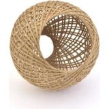 Bohhem Örme Jüt Ip Abajur Başlığı Handmade Bej - Çok Renkli