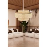 Bohhem Otantik Trio Metal Kasalı Hasır Kaplama Rattan Salon Avize Üç Katlı Pasta Yatak Odası Sarkıt Hasır 30 x 17