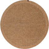Boho 01 Naturel Yuvarlak Jüt Halı Yolluk Jüt Taban Jüt Kilim Hasır Halı Otantik Bohem Halı - 90 x 90 cm - Kahve