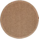 Boho 02 Naturel Yuvarlak Jüt Halı Yolluk Jüt Taban Jüt Kilim Hasır Halı Otantik Bohem Halı - 90 x 90 cm - Kahverengi