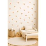 Boho Asimetrik Kalpler Çocuk Bebek Odası Duvar Sticker Seti - 195 Parça Kalp Sticker Seti