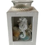 Boho Bazzar El Yapımı Sea Horse Wood Tealıght Mumluk 11*8*8 cm - Renkli - 1 Adet