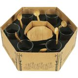 Boho Bazzar Party 18 Prc Bambu Tabaklı Çay Seti - 100 ml - Renkli