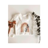 Boho Gökkuşağı Desenli Uzun Kol Çıtçıtlı Organik Bebek Body 402-LMNN