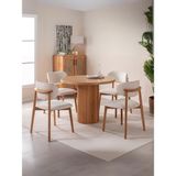 Boho İskandinav Natural Ahşap Masa Sandalye Takımı 90X90