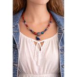 Boho Om Touch Spiritüel Kadın Kolye – Om Sembollü, Pirinç & Doğal Taşlı, 50 Cm Bohem Kolye