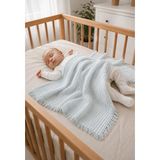 Boho Piccolo 4 Katlı %100 Pamuk 115 x 115 cm Müslin Bebek ve Çocuk Örtü, Battaniye - Bebe Mavi