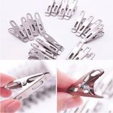 BOHONEST Aşırı Dayanıklı Çamaşır Mandalı 14 Adet Gümüş Metal Klips Çelik Kıskaç Ölçü 4,7 cm x 1 cm