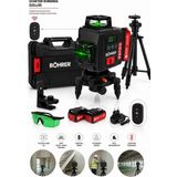 Böhrer 16 Çizgi 4d Şarjlı BA011319 Lazer Hizalama 360° Yeşil Lazer Uzaktan Kumandalı Tripodlu Çift Bataryalı - Kırmızı - Siyah