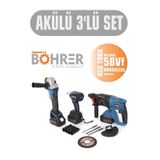 Böhrer 3 Lü 258vf 5ah Şarjlı Kırıcı Delici -Taşlama -Vidalama +3 Batarya Set